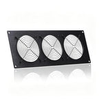 120mm Aluminum 3-Slot Fan Grille Mount Panel for PC AV Cabinets (1 Pack)