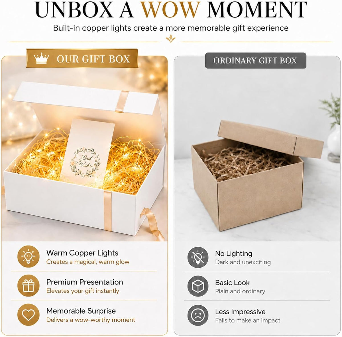 White Gift Box, 13x10x5'' Gift boxes for Presents with Lids