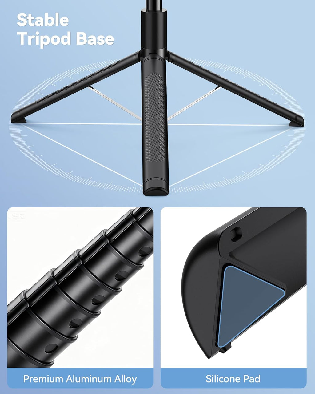 71" Phone Tripod & Selfie Stick, Portable Extendable Cell Phone Tripod Stand with Wireless Remote and Phone Holder