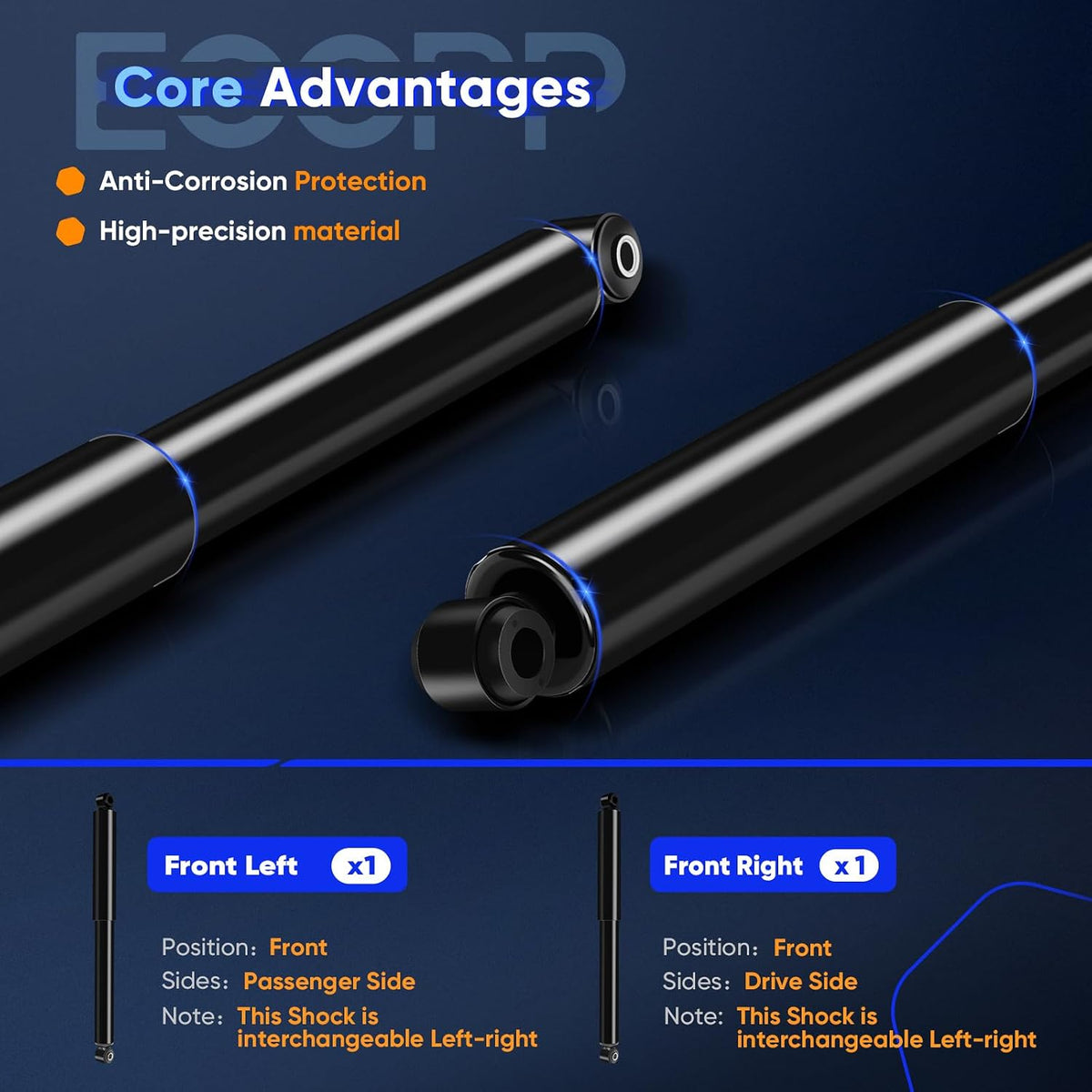 Shocks for Ford, ECCPP 2x Front Shocks for Ford F-250 Super Duty 1999-2004