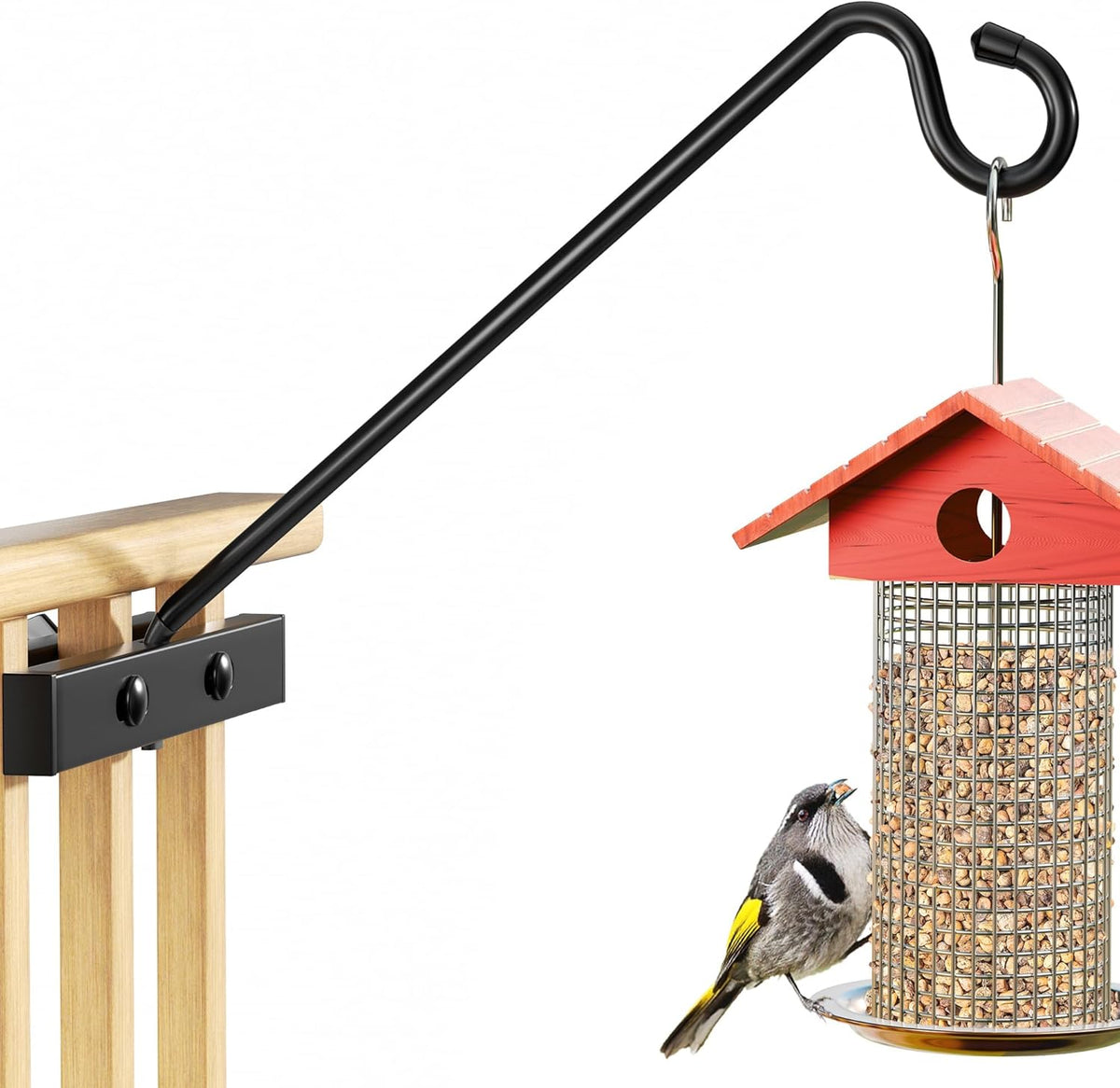 12Inch Deck Hook, Deck Bird Feeder Hanger for Railing 22 lbs Capacity
