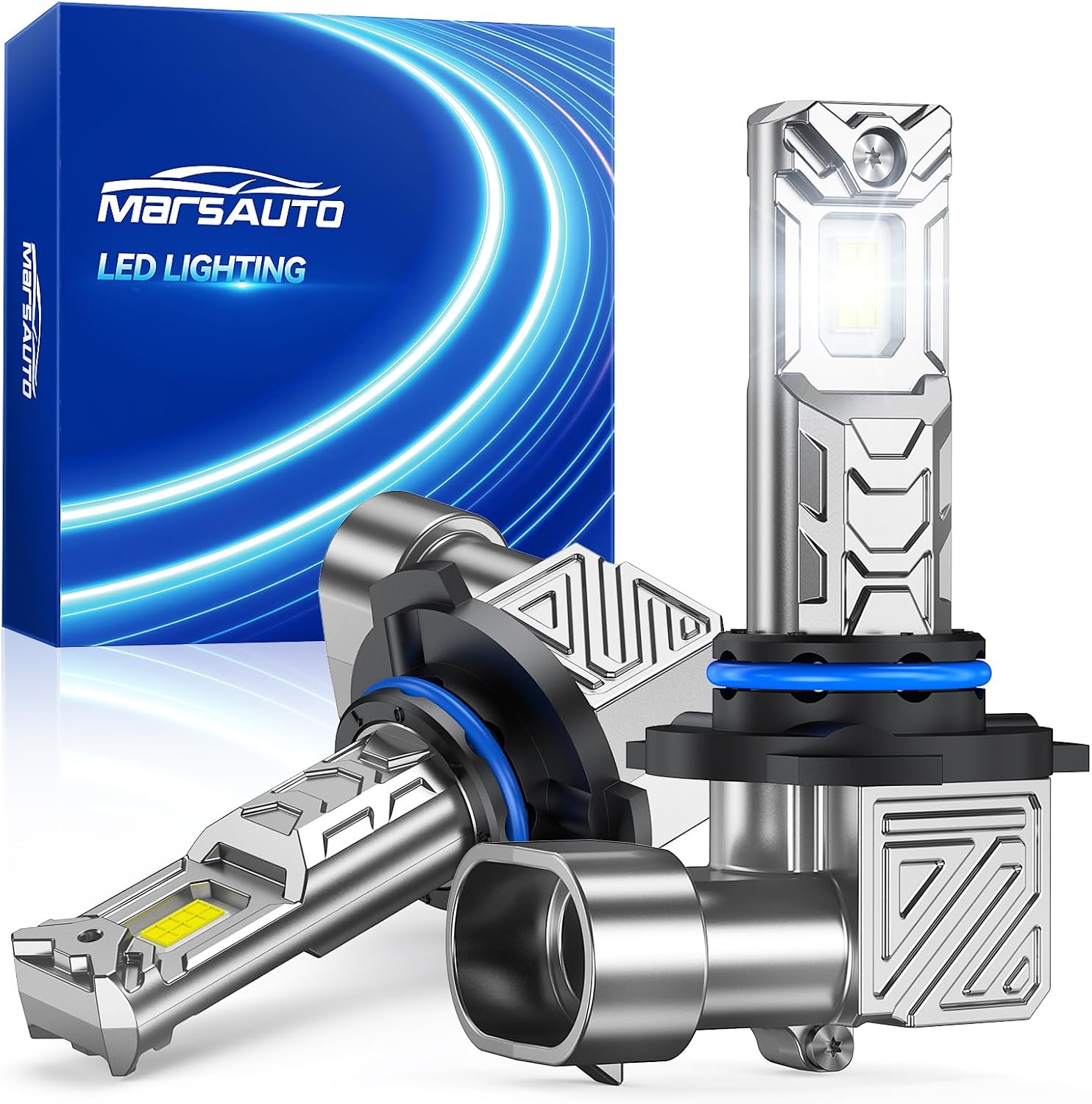 M1C 9005 LED Light Bulbs, 30000LM 6500K Cool White, 500%+ Brighter HB3 Fog Light for Night Highway Driving, Fanless