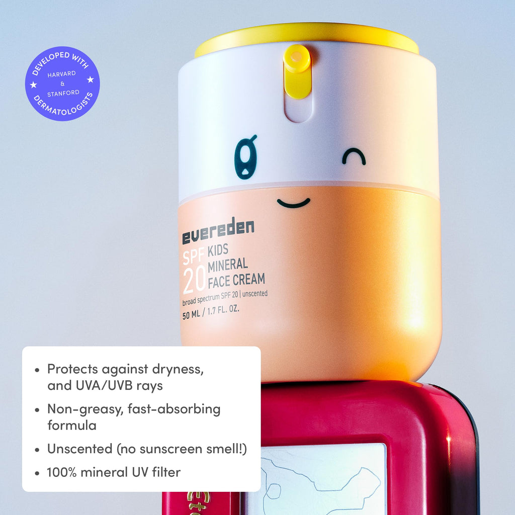 Kids Mineral Face Cream SPF 20, Dermatologist-Tested, Zinc Oxide