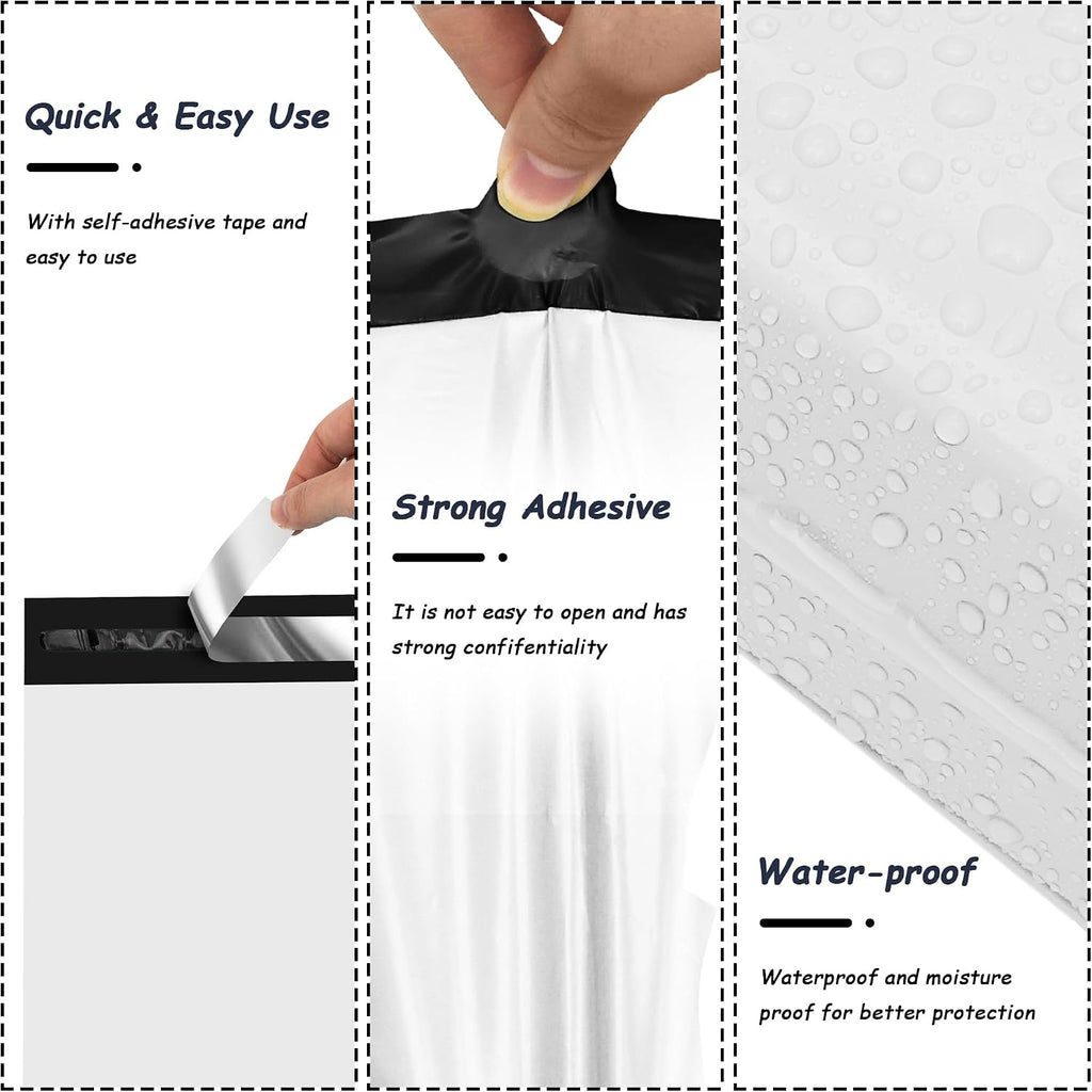 Poly Mailer 9x12 Inch 100Pcs, Shipping Bags for Clothing, White