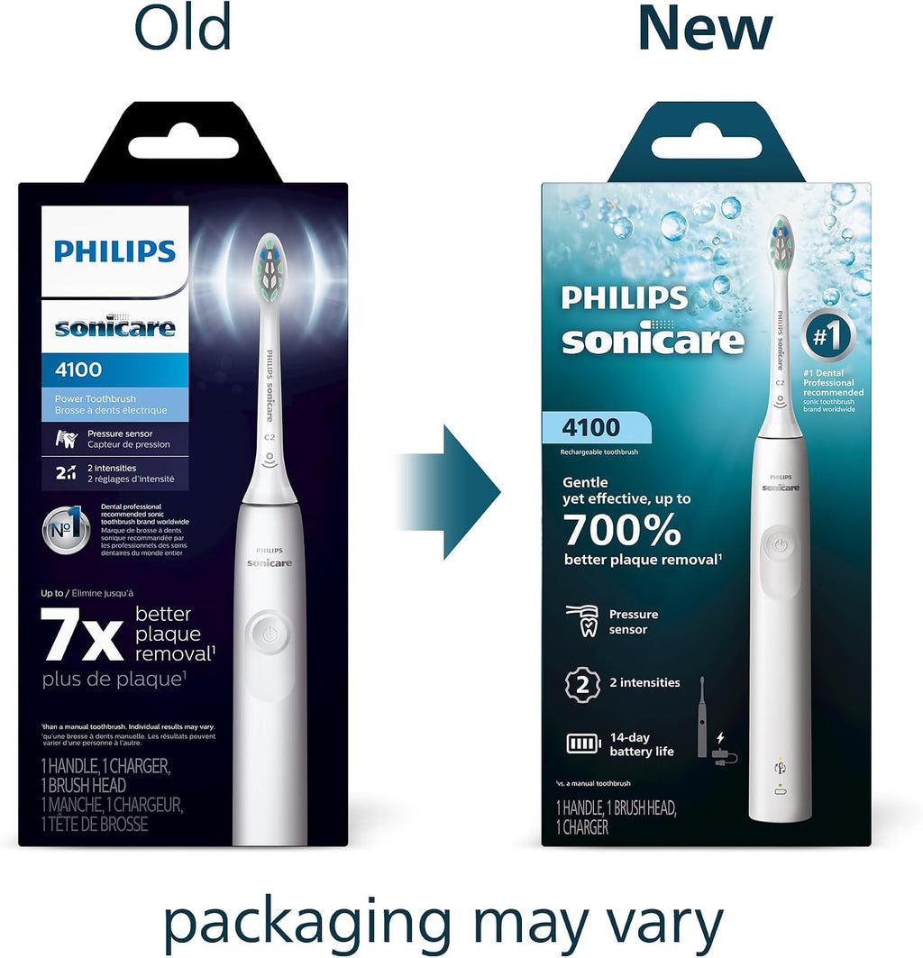 4100 Series Electric Toothbrush - Sonic Toothbrush with Advanced Sonic Technology, Pressure Sensor, Two Intensity