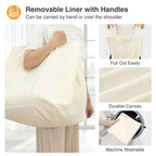 Rolling Laundry Hamper with Lockable Wheels, 29-Gallon (110L) Laundry Cart with Removable Canvas Bag, 2-Tier Clothes