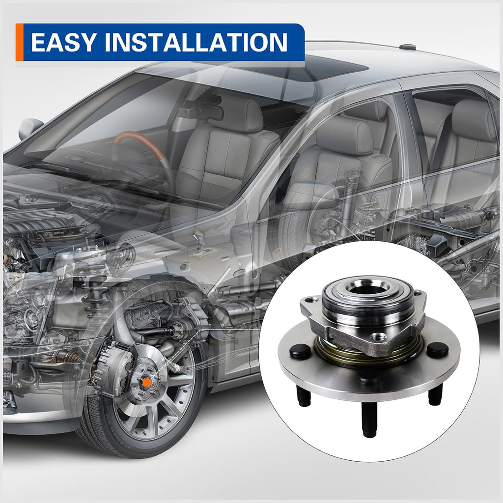PAROD 515072 Front Wheel Hub & Bearing Assembly Compatible with 2002-2008 Dodge Ram 1500 5Lugs Non-ABS