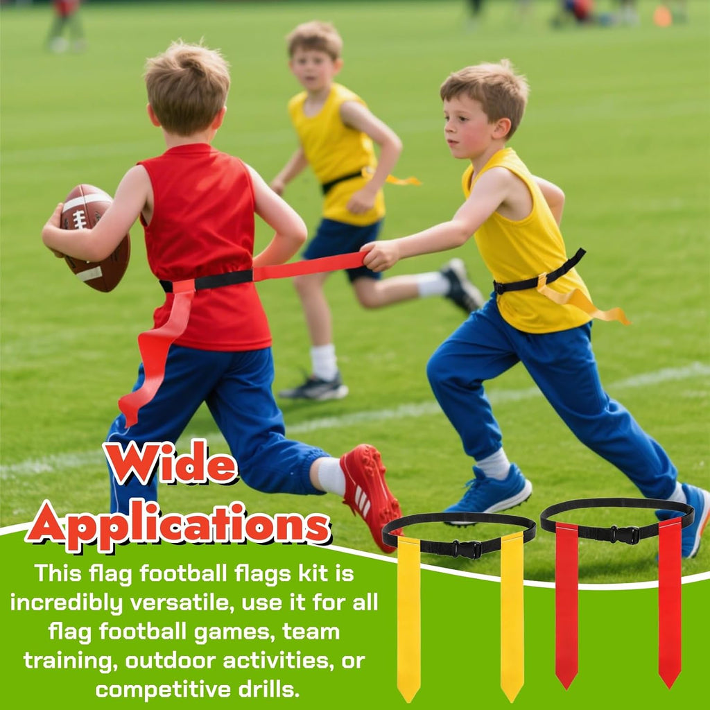 14 Set Flag Football Belts, Quick-Release Buckle | Adjustable Flag Football Flags Set with Belts, Easy Tear Away