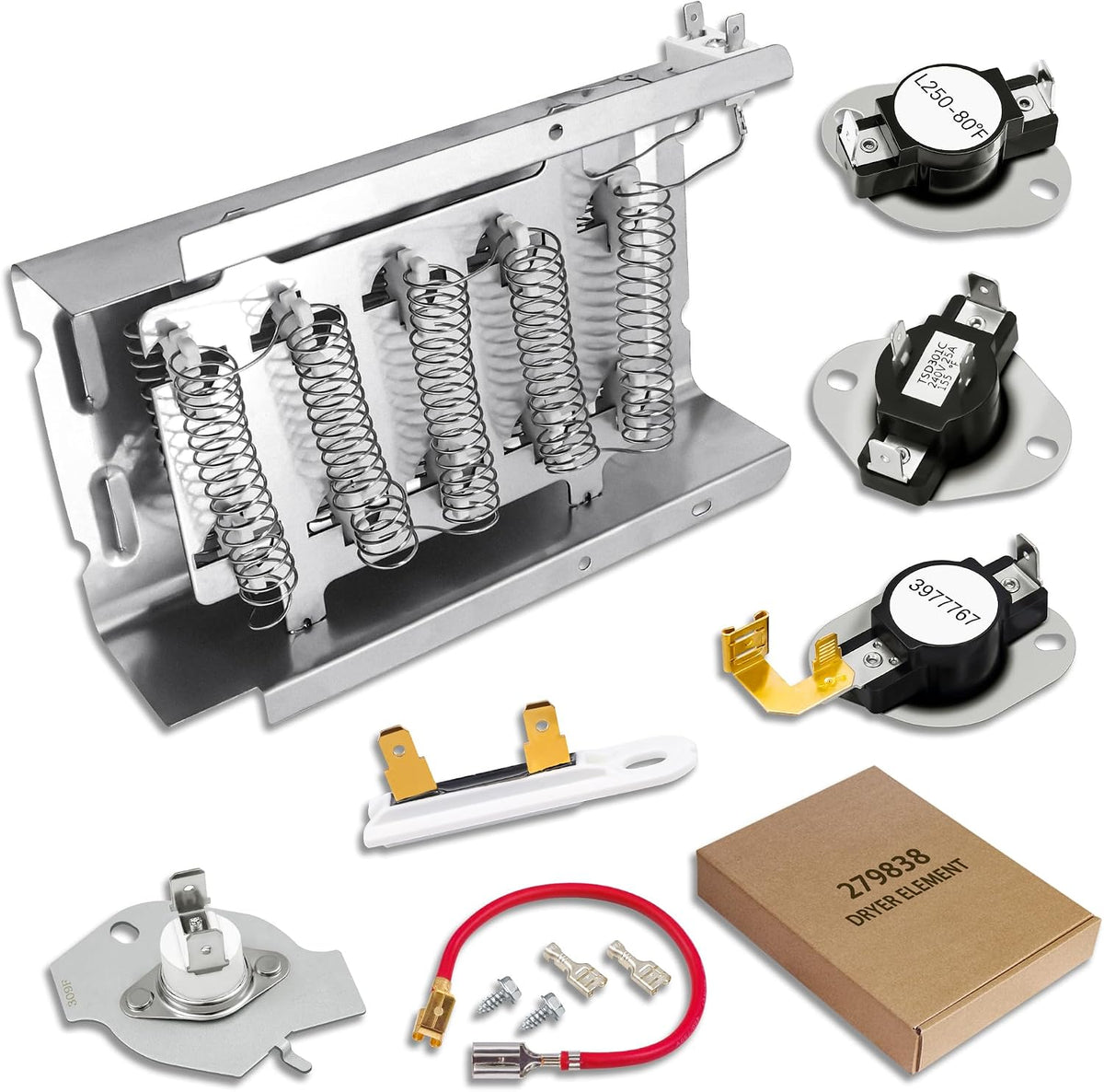 MED4500MW0 MED5430MW0 Dryer Heating Element Fit for May-tag MED5570TQ0 MED5600TQ0 MED5600TQ1 MED5620TQ0 MED5630TQ0 MED5630TQ1 MED5640TQ0 MED5700TQ0 MED5740TQ0 MED5800TW0 MED5800TW1 MED5820TW0