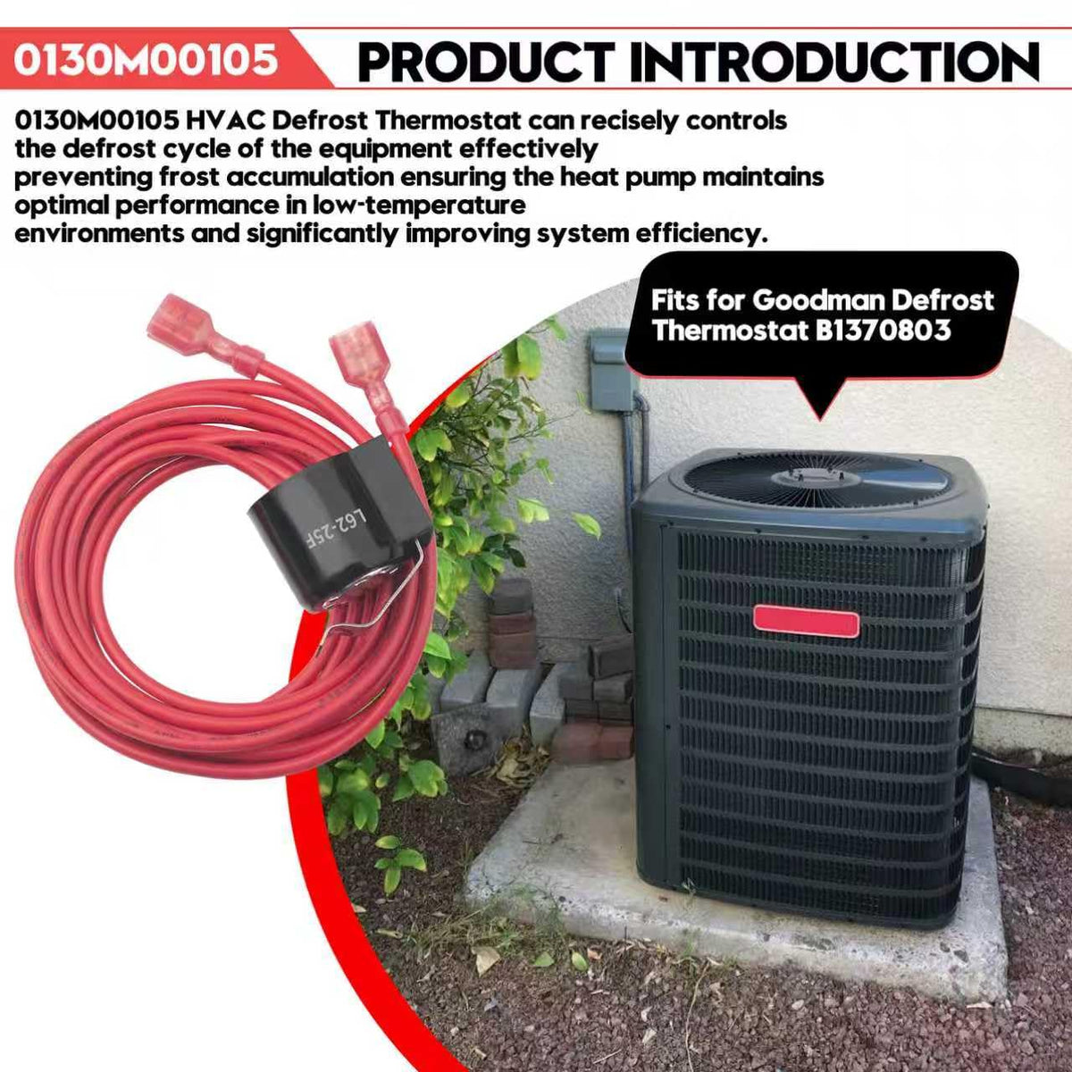 0130M00105 Heat Pump defrost Sensor fit for Goodman and Amana