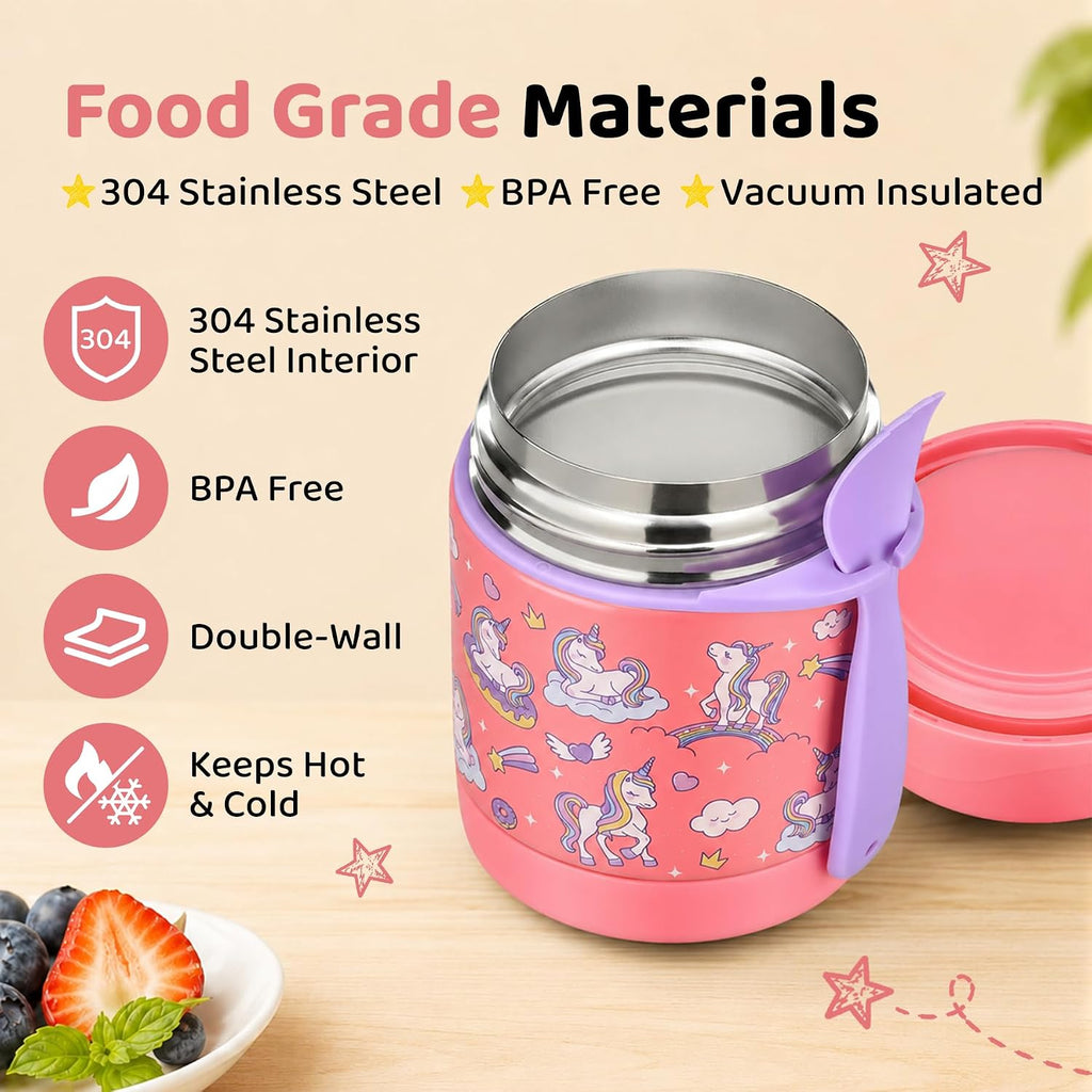 10oz Soup Thermo for Hot Food Kids Insulated Food Jar,Thermo Hot Food Lunch Container, Width Mouth Stainless Steel
