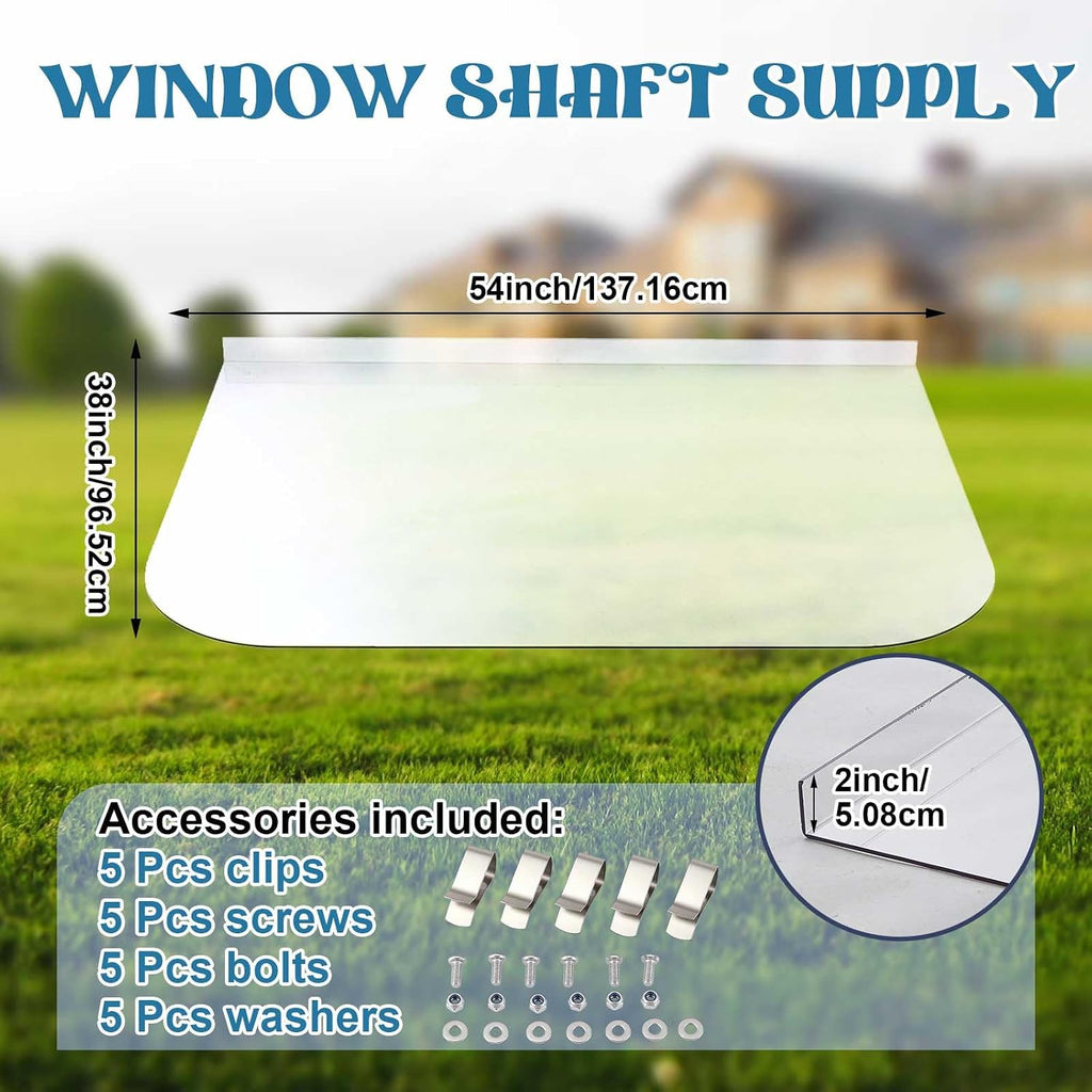 54" x 38" Basement Window Well Covers Clear Polycarbonate Egress Window Well Cover Outside UV Resistant Cover