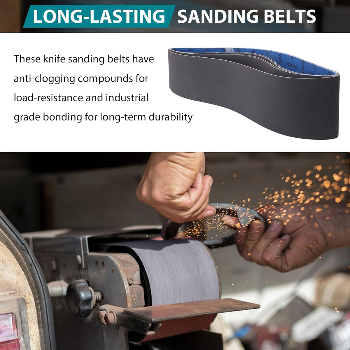 4x36 Inch Sanding Belts 400 600 800 1000 Grits, 8 Pack