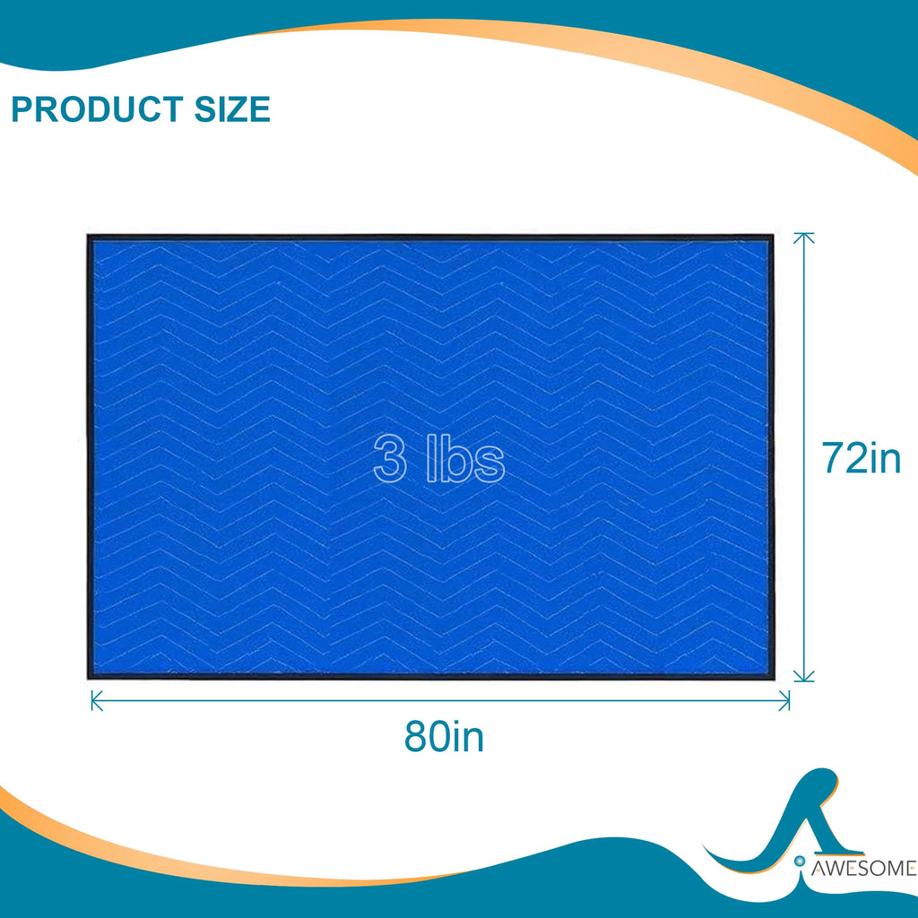 3 Pack Moving Blankets Combo, 1PC 72"x80" (3lb/ES) + 2PCS 80"x144"(7lb/ea)