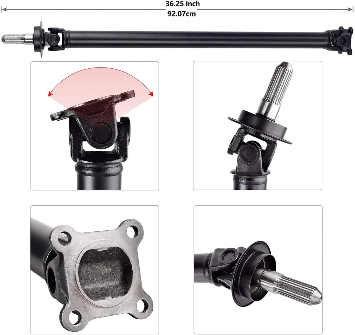 Nifeida 37200-CL70A 938-320 Front Drive Shaft Assembly Replacement for 2003-2008 Infiniti FX35 FX45,08-10 EX35, 04-08 G35,06-09 M35,08-09 M45 AWD/4WD Base Driveshaft Propshaft OE#37200-CG100 36.25"