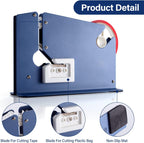 Steel Tape Bag Sealer with 2 Bag Sealing Tape, Plastic Bag Sealer Poly Bag Sealer for Meat Cake Bread Icing, Heavy