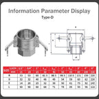 316 Stainless Steel 2" Camlock Fitting - Female thread pipe fitting