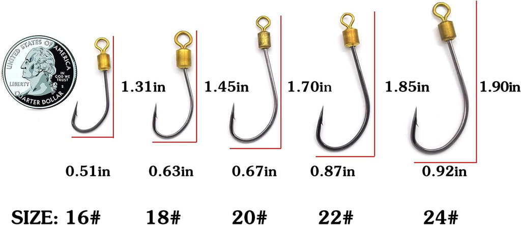 Fishing Hook with Leader,5 Hooks Fishing Rig-7 Strands Nylon Coated Fishing Leader with Swivle,Snap,Hooks