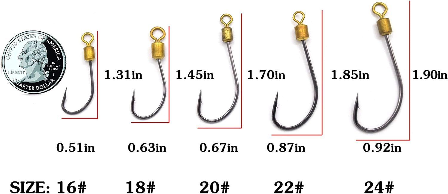 Fishing Hook with Leader,5 Hooks Fishing Rig-7 Strands Nylon Coated Fishing Leader with Swivle,Snap,Hooks