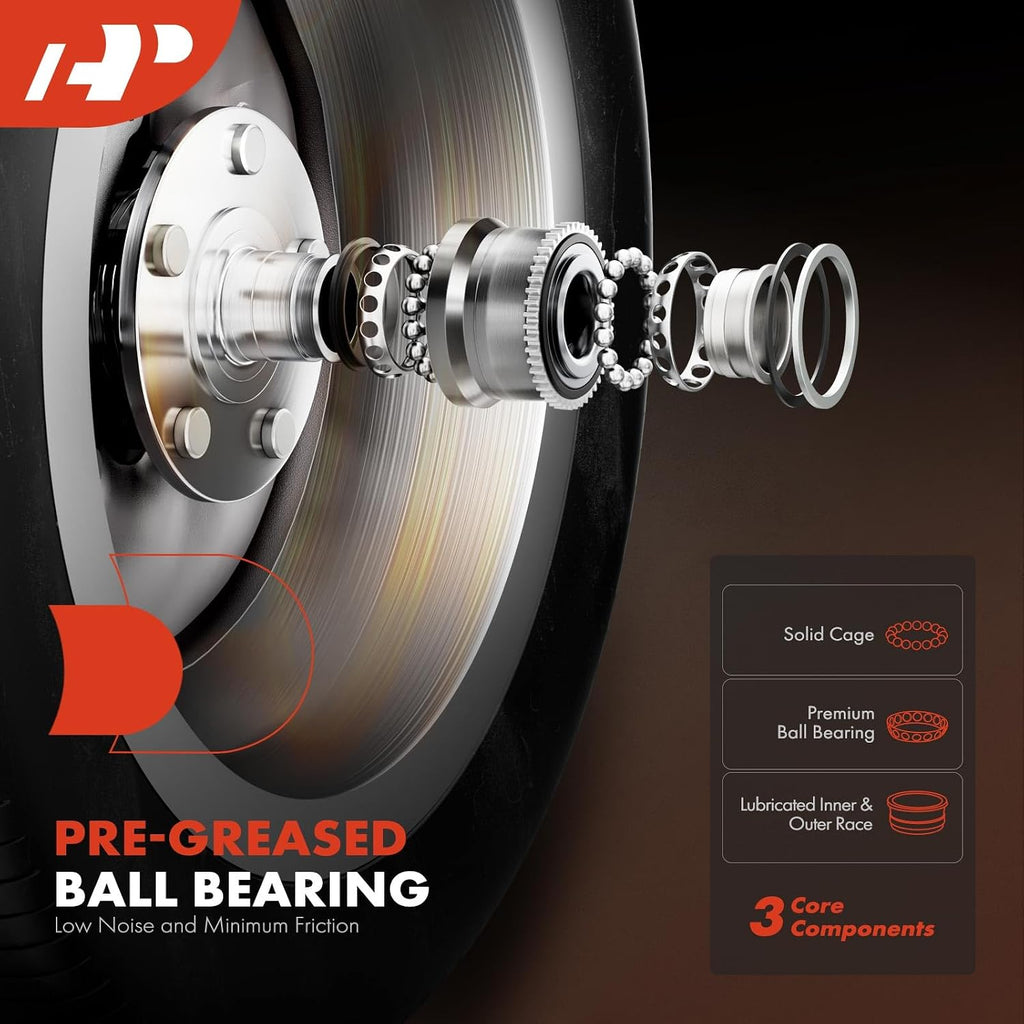 A-Premium 2 x Rear Wheel Bearing and Hub Assembly with 5-Lug