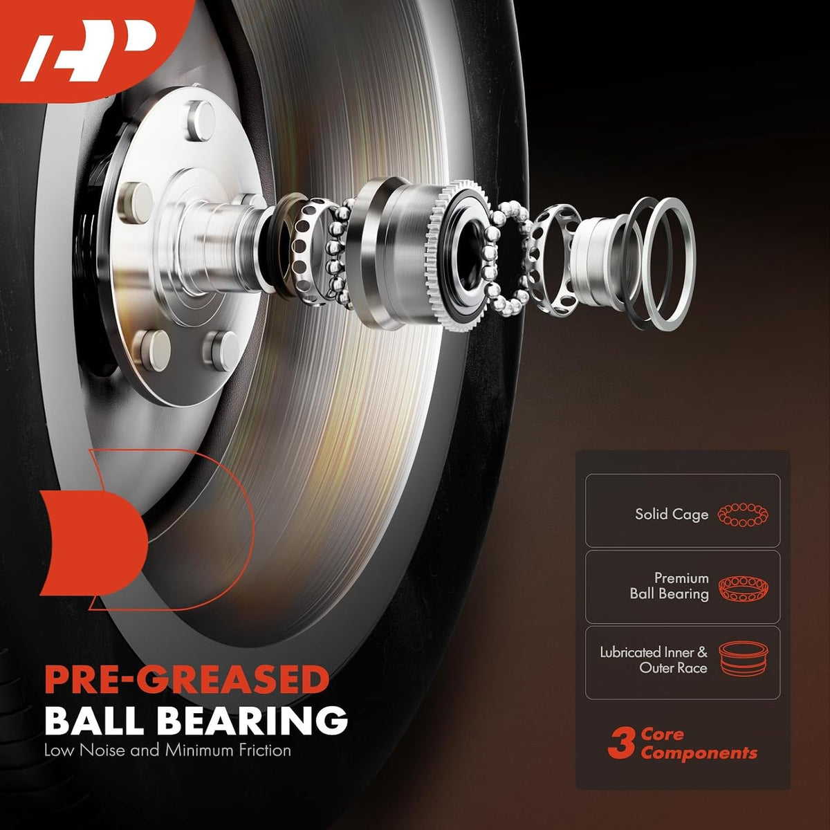 A-Premium 2 x Rear Wheel Bearing and Hub Assembly with 5-Lug