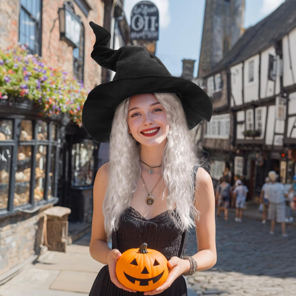 Wizard Hat Witch Hat Wizard Beard and Wig Set Halloween Costume Accessory for Men Women