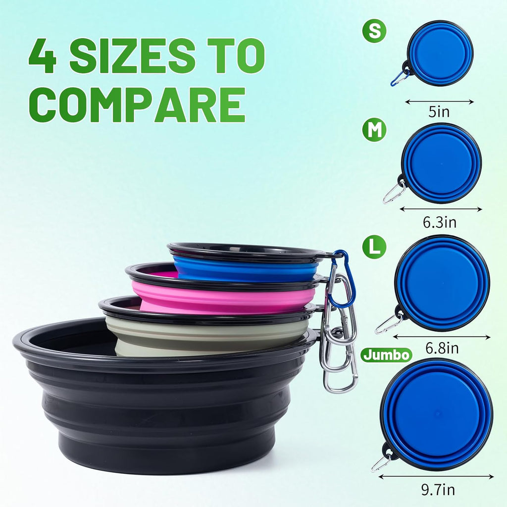 Dog Bowl Pet Collapsible Bowls, 2 Pack Collapsible Dog Water Bowls for Cats Dogs, Portable Pet Feeding Watering Dish