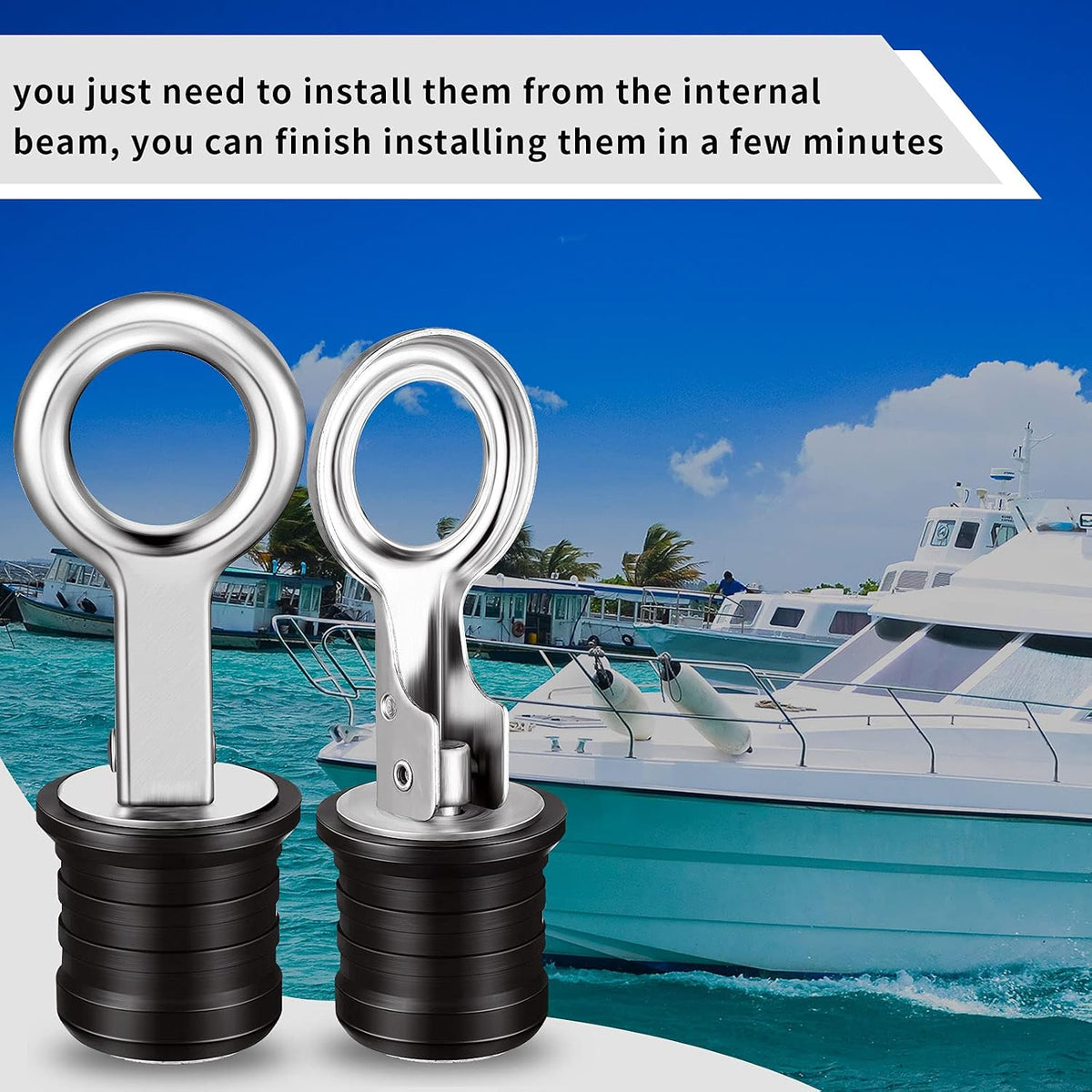 Honoson 2 Pcs Boat Drain Plug Stainless Steel 1 Inch for Drains