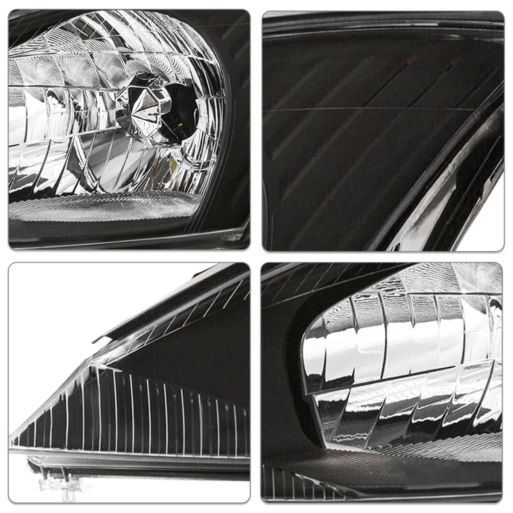 Halogen Headlight Assembly Fit for 2000-2004 Ford Focus W/Bulbs
