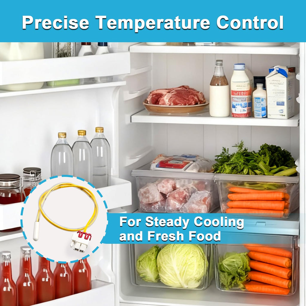 Refrigerator Temperature Sensor Fridge Thermistor Compatible with Samsung Refrigerator RF20HFENBBC/AA RF20HFENBSR/AA RF217ACWP/XAA RF18HFENBSR RF20HFENBBC RF217ACPN RF18HFENBSP RF20HFENBSP