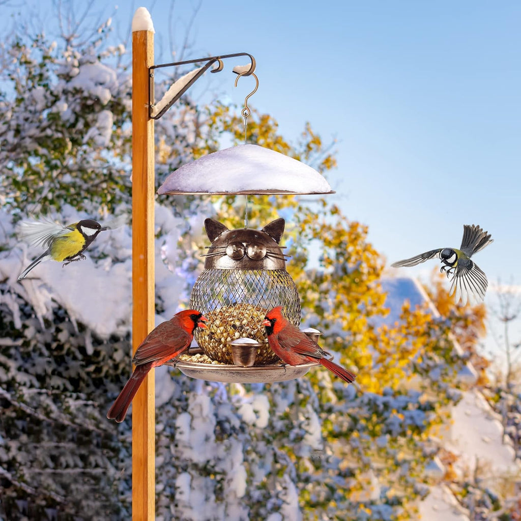 Bird Feeder, Wild Bird Feeder for Outdoor, Cute Cat-Shaped Style