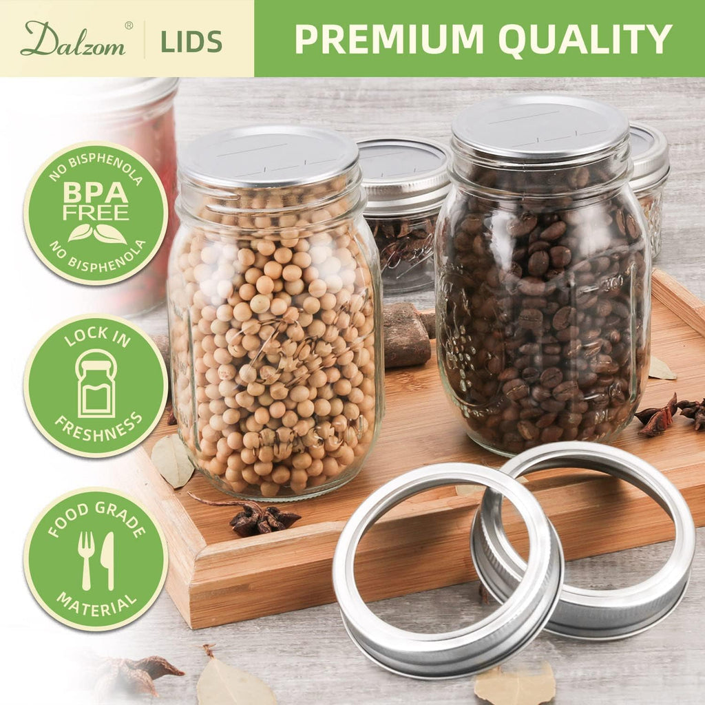 72Pcs Canning Lids Regular Mouth, Premium Mason Jar Lids for Ball, Kerr Jars - Food Grade Material, 100% Fit &