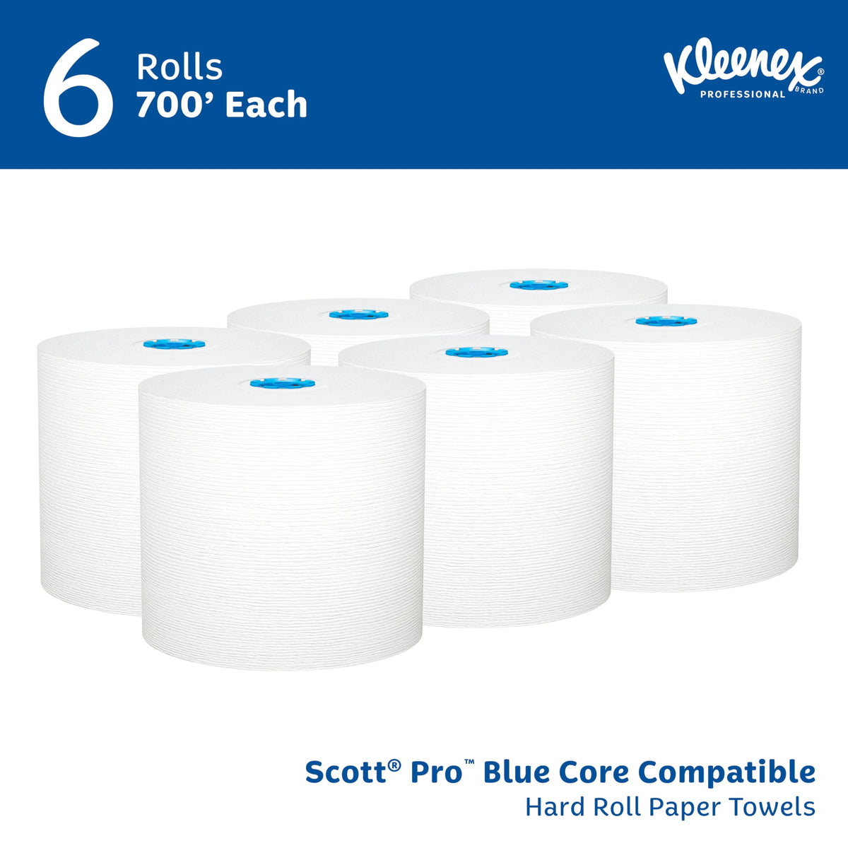 Professional Hard Roll Paper Towels, Bulk, 6 Rolls x 700' (25637)