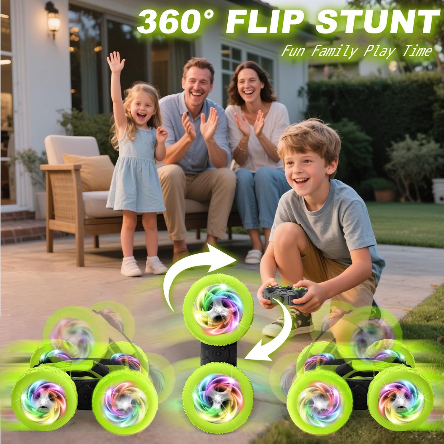 Remote Control Car, Stunt RC Cars, 2.4GHz Double Sided 360° Flips RC Crawler, Outdoor Toys for Kids Ages 4-8