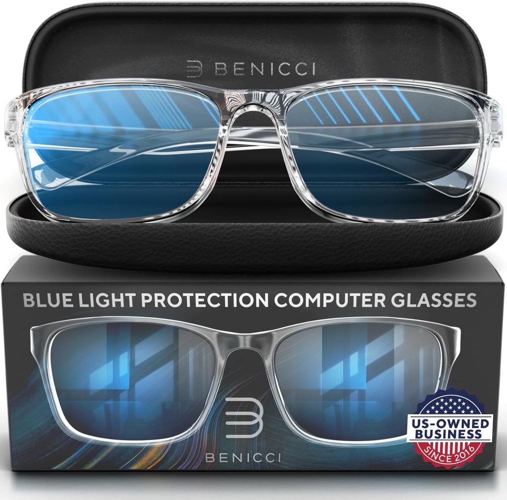 Stylish Blue Light Blocking Glasses for Women & Men – Helps Reduce Glare & Digital Eye Strain from Computers, Phones