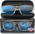 Stylish Blue Light Blocking Glasses for Women & Men – Helps Reduce Glare & Digital Eye Strain from Computers, Phones