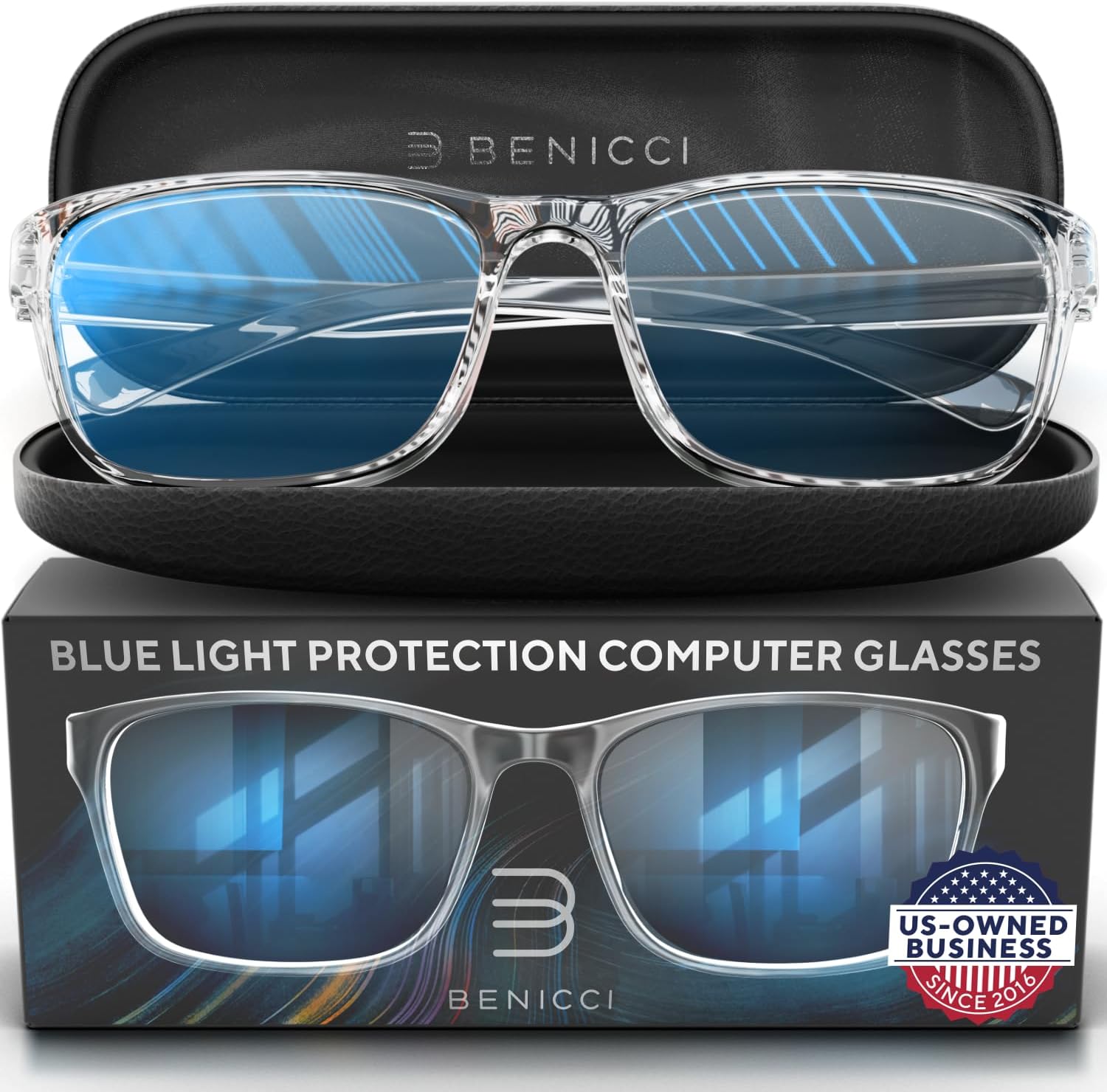 Stylish Blue Light Blocking Glasses for Women & Men – Helps Reduce Glare & Digital Eye Strain from Computers, Phones