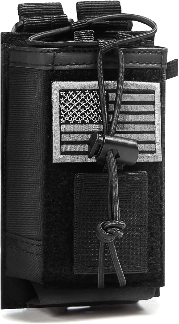 Tactical Molle Radio Holster Holder Case Military Heavy Duty Pouch Bag for Two Ways Walkie Talkies Adjustable Storage