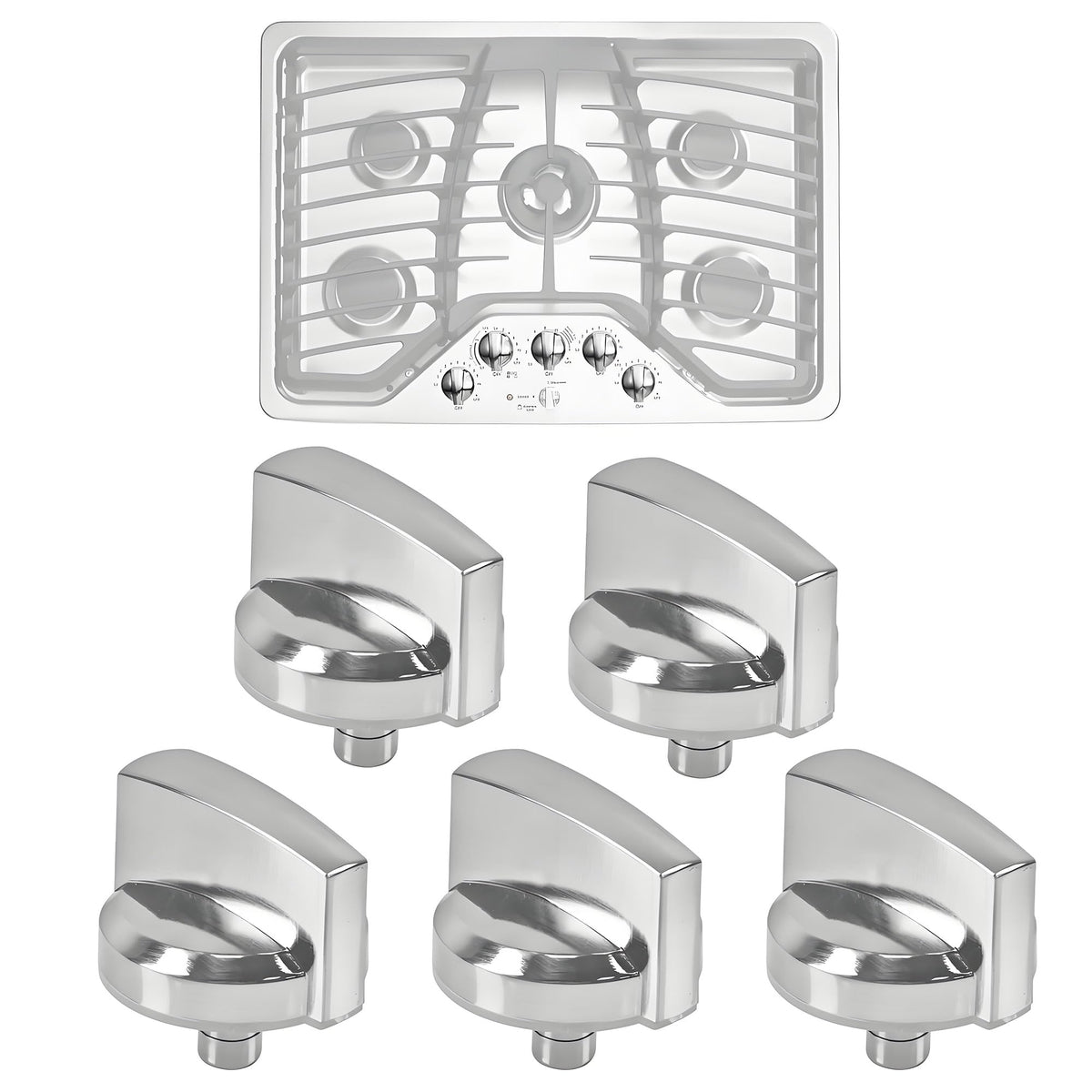 WB03X25796 Stove Knobs Compatible with GE Gas Cooktop Range - 5 Pack