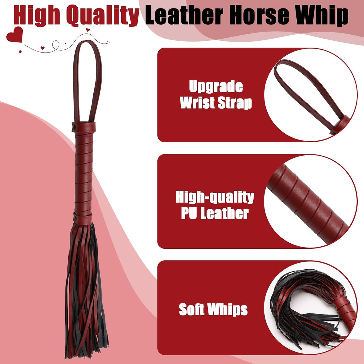 2 PCS Riding Crop for Horse, 18 Inch Horse Whip, 20 Inch Riding Crop