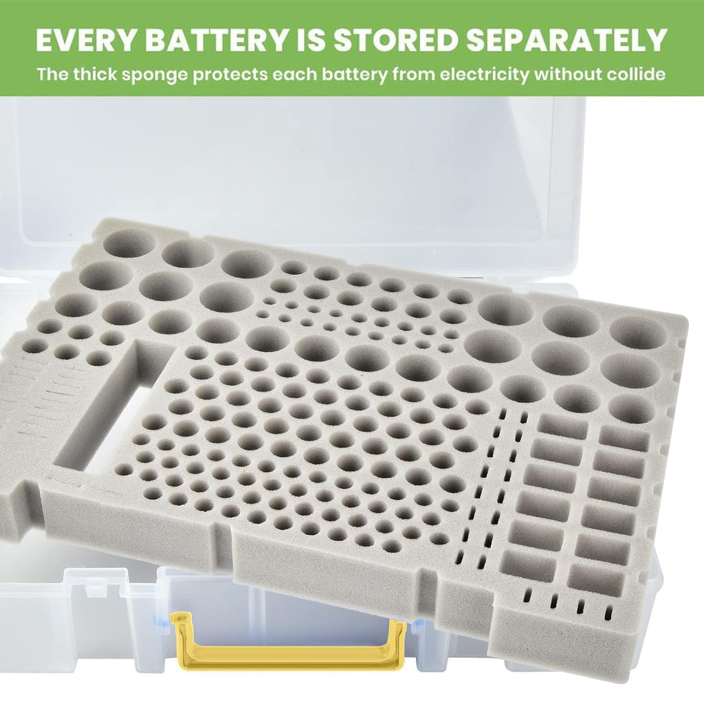 Battery Organizer Storage Holder- Batteries Case Containers Box with Tester | Batteries Case Containers Box with