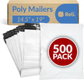 Poly Mailers 14.5x19 | 500 Pcs Bulk | Shipping Bags/Shipping Envelope | White Packaging Bags for Shipping |