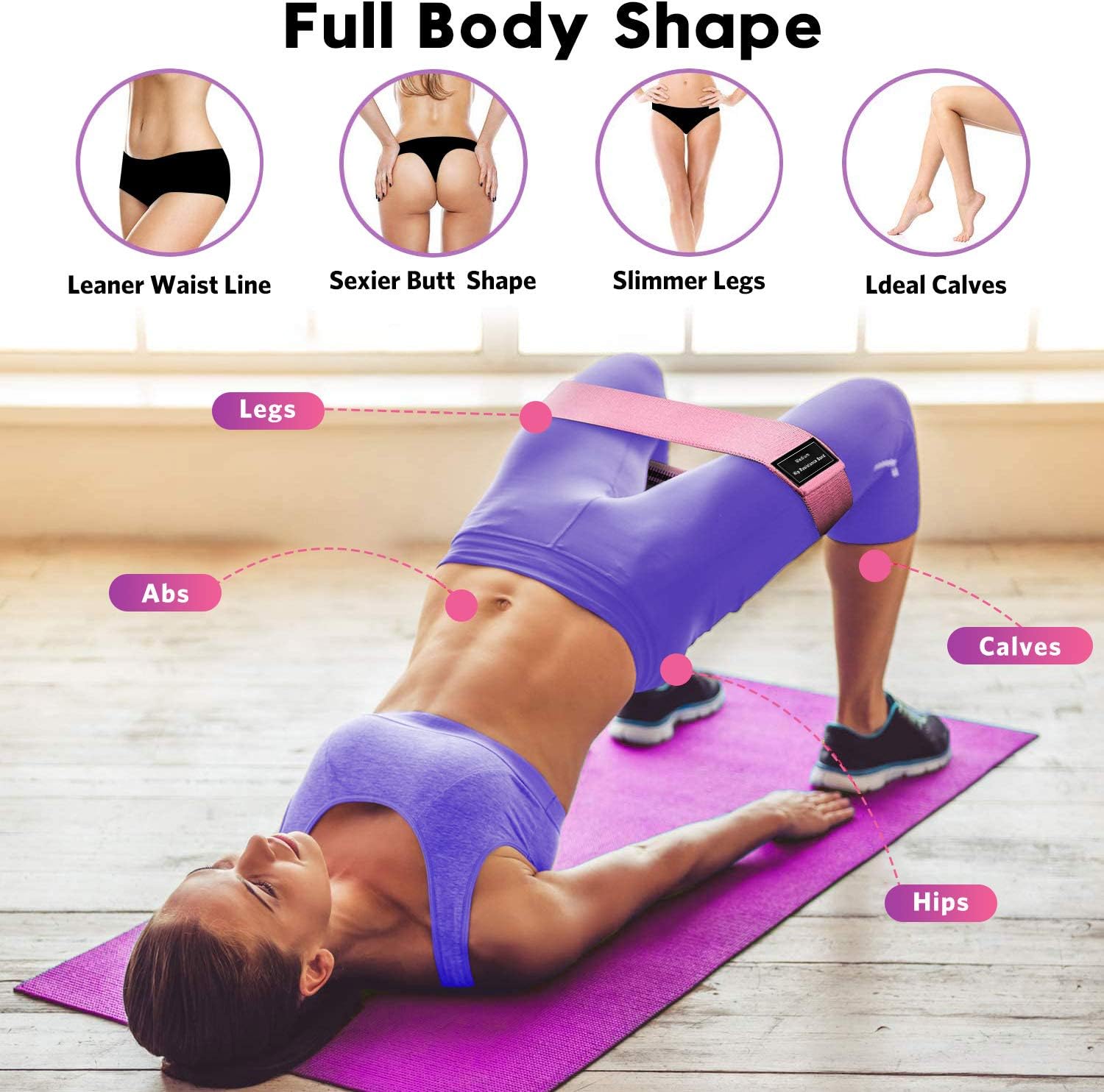 Resistance Bands for Working Out: 3-Set Professional Exercise Bands for Pilates, Yoga, Home Gym, Booty, Leg Training