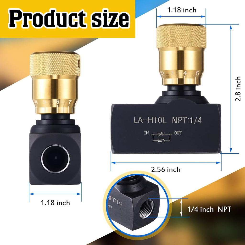 Pelopy 1 Pcs 1/4 Inch NPT Ports Hydraulic Flow Control Needle Valve