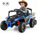 Kids Ride On UTV Car with Detachable Trailer, 12V Battery Powered Electric Vehicle with Remote Control, 3 Speeds, LED