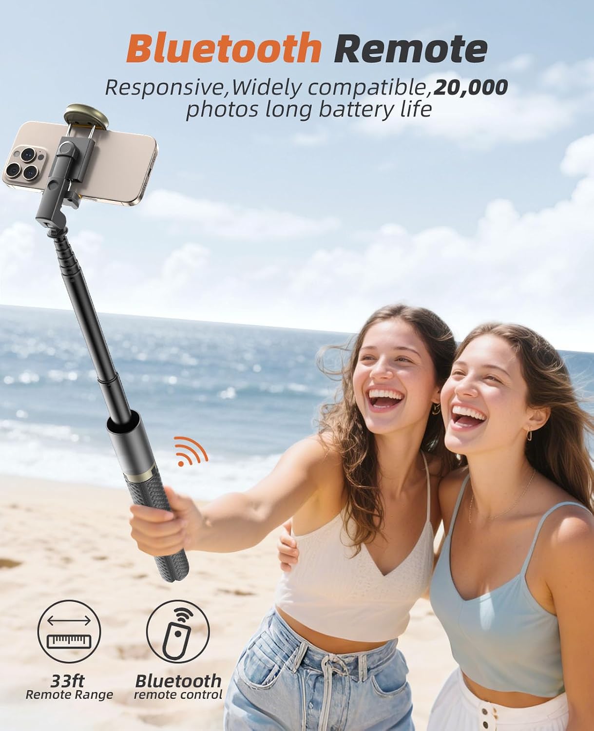 Phone Tripod & Selfie Stick with Remote, Portable Travel Phone Stand for Video Recording Vlog, Extendable Cell Phone