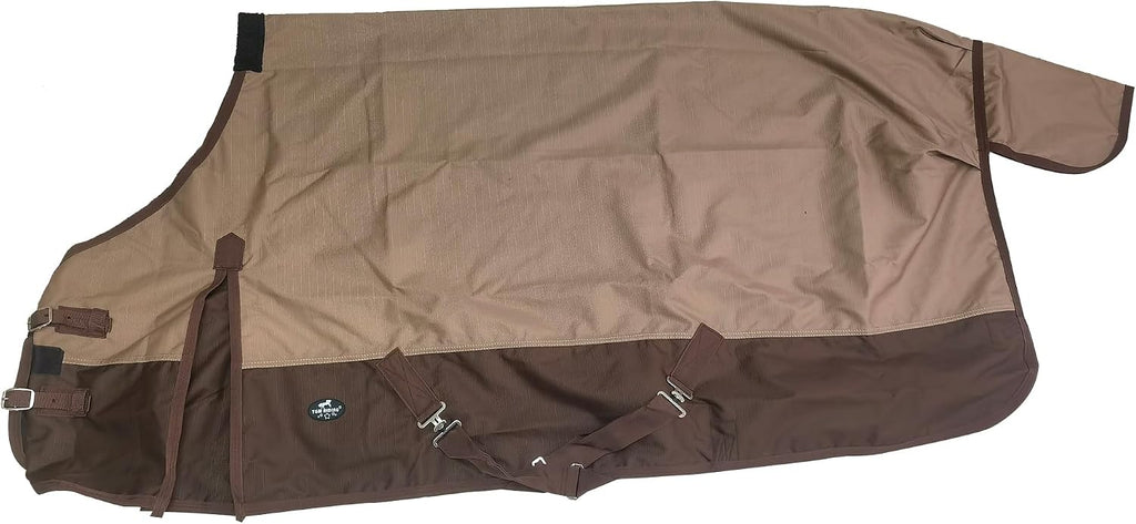 1200Denier Waterproof and Breathable Horse Sheet TGW RIDING Horse Blanket Standard Neck Turnout Sheet (72", Tan/Brown)