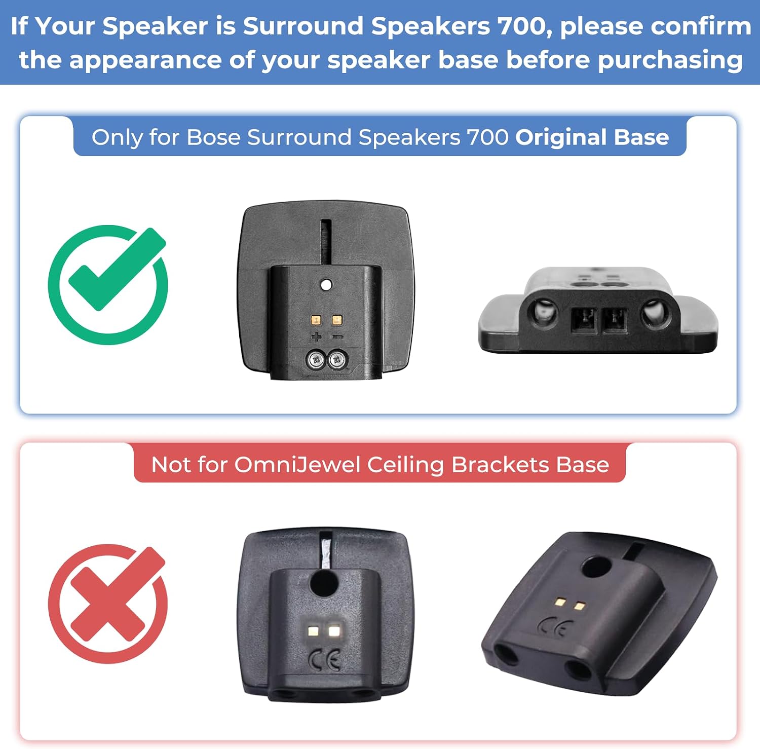 Pack of 1 Height Adjustable Stand for Bose Speaker Stands, with Slideconnect Bracket