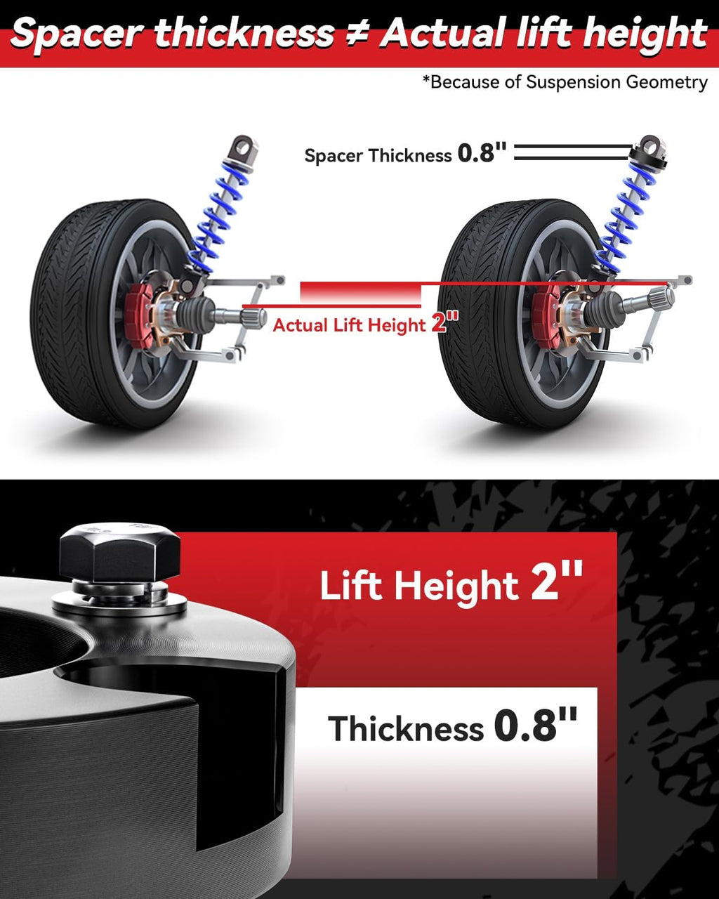 PROEZE 2" FRONT Leveling Lift Kit for 1995-2004 TACOMA 4 RUNNER,2 inch Forged Front Strut Spacers Leveling Kits
