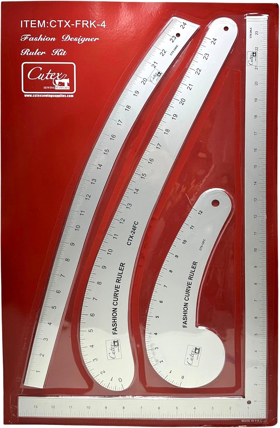 Fashion Designers Ruler Kit - French Curves, L-Square, Curve Stick